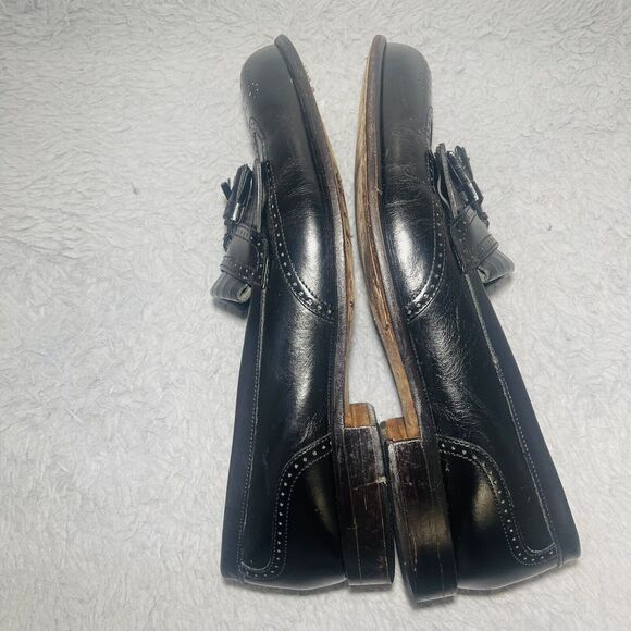 Bostonian Classics 20370 First Flex Black Leather Tassel Wing Tip Loafer 9.5M - Picture 5 of 12